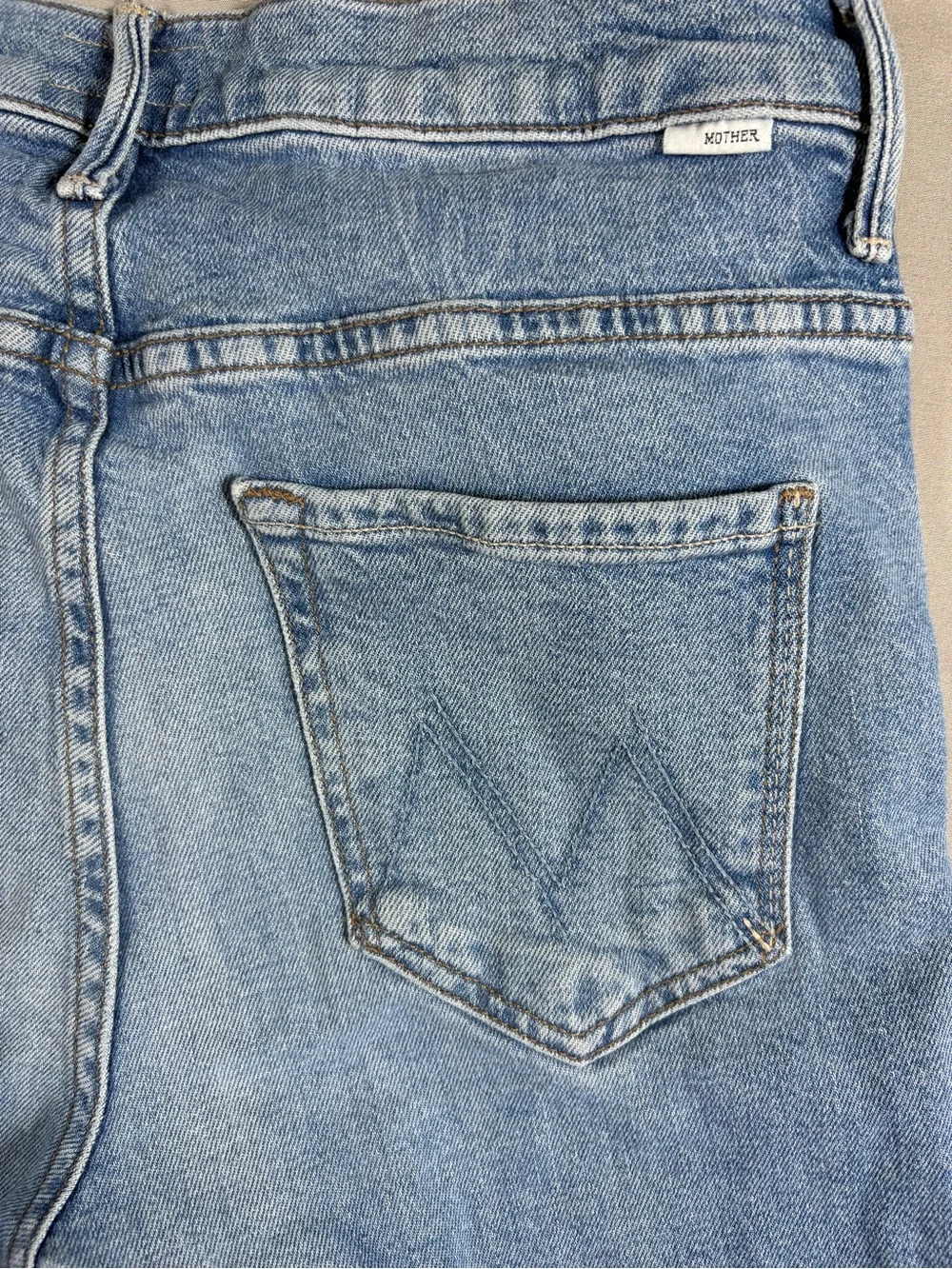 Mother Denim The Insider Sneak Fray Denim Jeans High Rise Straight Leg Size 28 - Picture 12 of 12